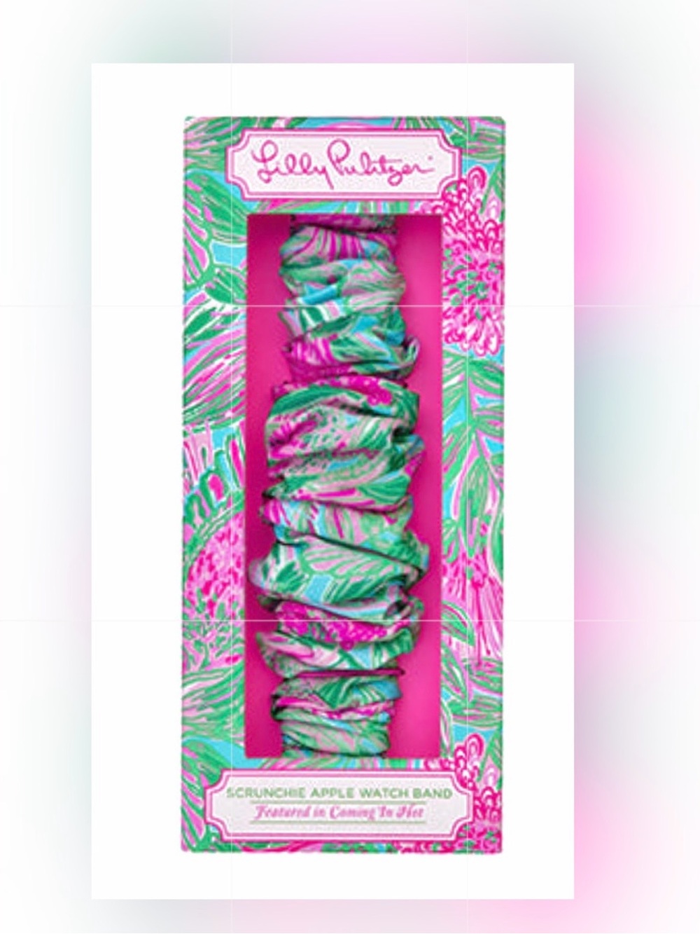Lilly Pulitzer Scrunchie Apple Watch Band Coming In Hot~Pink Green~ 38 /40mm~NEW